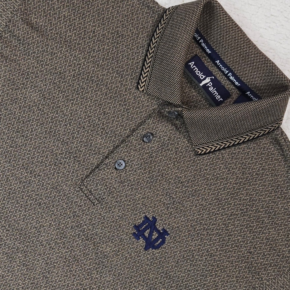 Arnold Palmer Men Polo‎ Shirt M Cotton Notre Dame ND Staff Y2K